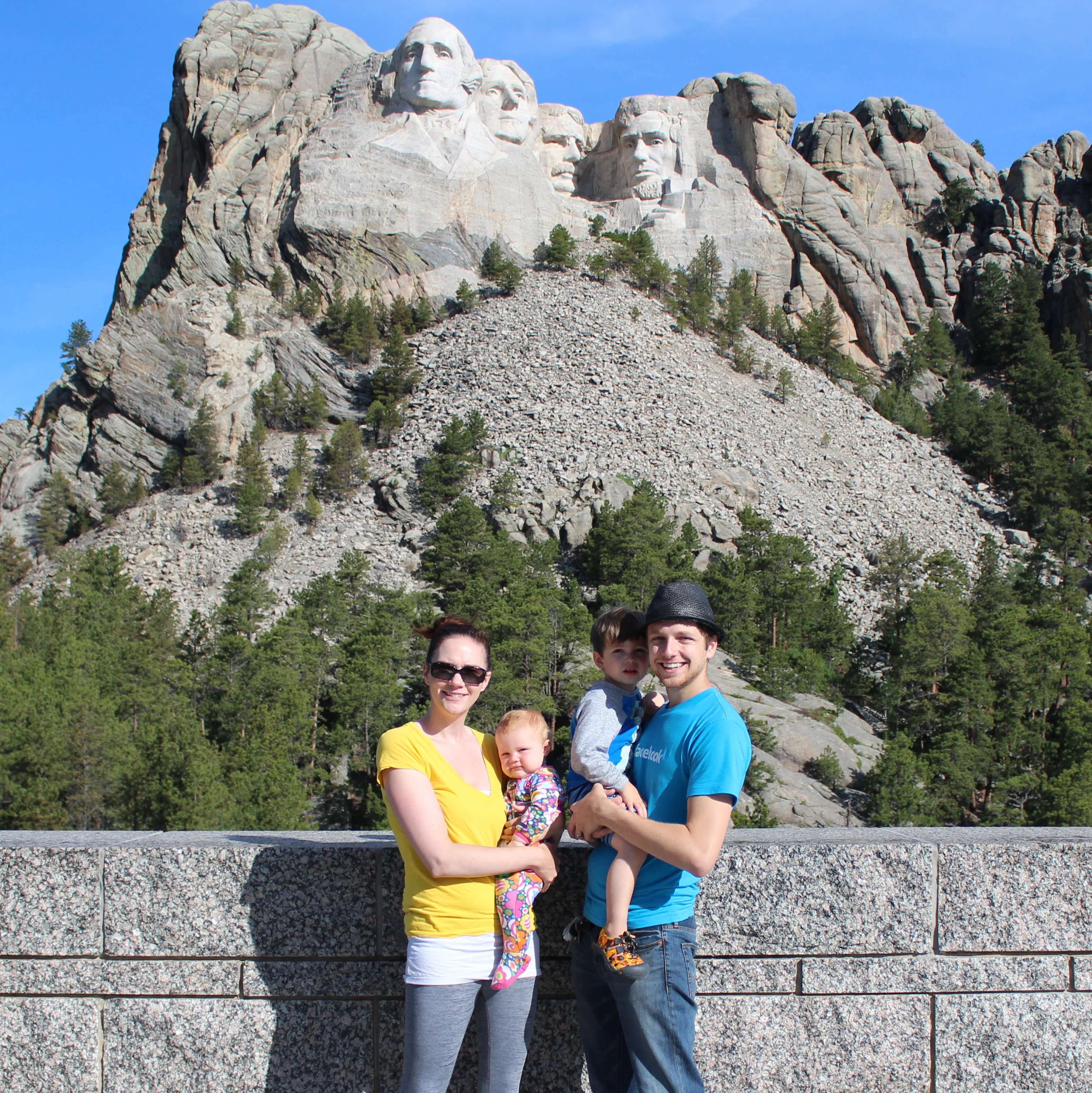 Family photo at Mt. Rushmore.